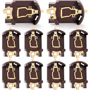lbgwp60-10 Pièces Smd Cr2032 Support De Pile Bouton Avec Épingle, Supports De Piles Bouton Horizontal, Adaptateurs De Piles Bouton 3V, Pour Smt Smd Piles Bouton Cr2025 Cr2016 - Neuf