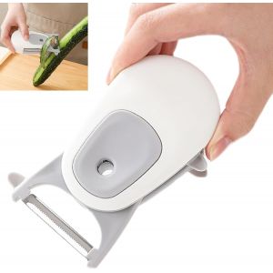Eplucheur Multifonction Epluche L&eacute;gumes Fruits-1 Pi&egrave;ce,Blanc,Trio D'&eacute;plucheurs,Convient Pour Tous Les Types De Fruits Et L&eacute;gumes Epluchage,Epluchage Rapide Sans Pincement - Neuf