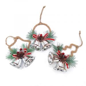 D&eacute;coration De No&euml;l De No&euml;l Jingle Bells Suspendus Ornement Affichette De Porte Rustique En Fer Star Arbre De No&euml;l De Cloche Avec La Pomme De Pin Berry Vintage Bouton De Porte Pendentif - Neuf