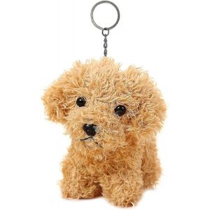 Mignon Animal En Peluche Chien En Peluche Porte-Cl&eacute;s Pour Animaux, Accessoire De Mode Clips De Sac &Agrave; Dos, Cadeau De Maternelle, Pendentif De Sac &Agrave; Main, 5 Pouces (Or) - Neuf