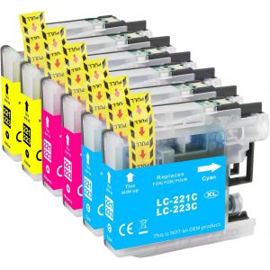 ERYI-Lc223Xl Lc221Xl Cartouche Compatibles Brother Lc223 Xl Brother Lc221 Xl Cartouche Pour Brother J5620Dw J5320Dw J5720Dw J4120Dw J4420Dw J480Dw J4625Dw J5625Dw J5620Dw J4620Dw J562Dw J680Dw - Neuf