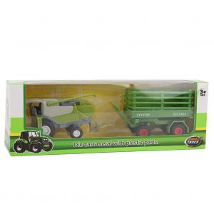 Modele de voiture agricole en alliage, tracteur agricole, jouet pour enfants, 23 cm, remorque de cloture - Neuf