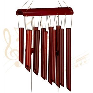 Hdkha-Carillon À Vent En Bambou, À Suspendre, Sons Apaisants, H X L 60 X 21 Cm, Pour Intérieur Et Extérieur, Marron - Neuf
