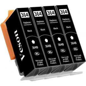 4X 364XL Cartouches d'imprimante compatibles avec Les Cartouches HP 364XL pour Photosmart 5520, 5510, 6510, 6520, 7510, 7520, Deskjet 3520, 3070A, 3522, Officejet 4610, 4620, 4622 (Noir) - Neuf