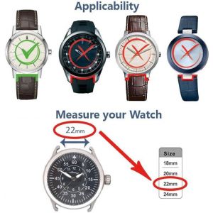 Bracelet Cuir Veau Cir&eacute; Style Vintage Couture Blanche &iquest; Pour Montre Sportive Ou Classique &iquest; Tailles 18mm 20mm 22mm 24mm 26mm &iquest; Fait Main &iquest; Noir Ou Marron 384 - Neuf