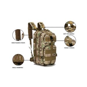 Sac à dos de randonnée camouflage ¿ Sac à dos d'extérieur grande capacité avec plusieurs poches et bretelles réglables pour les aventuriers - Neuf