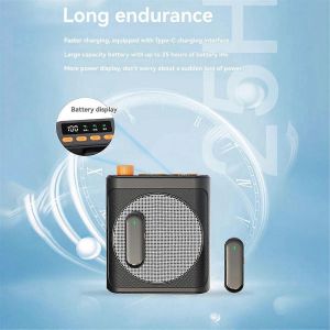 Microphone cravate sans fil,amplificateur vocal portable avec 2 micros et haut-parleur rechargeable pour salle de classe - Neuf