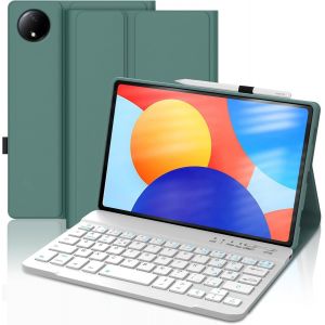 Coque Clavier pour Redmi Pad SE 8.7'' 2024, AZERTY Fran&ccedil;ais Clavier Magn&eacute;tique Bluetooth sans Fil Etui Housse avec Pen Holder pour Redmi Pad SE 8.7 Pouces, Vert - Neuf