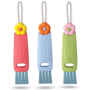 Jgd-Brosse De Nettoyage De Couvercle De Tasse Trois En Un Brosse De Nettoyage D'espace Multifonction Ensemble De Brosses De Nettoyage De Bouteille D'eau Adapt&eacute; &Agrave; Tous Les Types De Tasses - Neuf