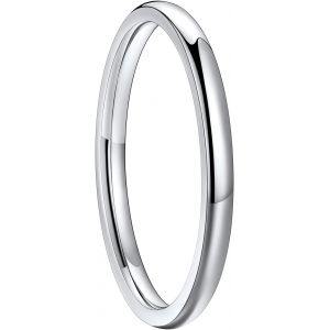 Bague Simple Pour Femme Homme, Bague Anneau En Acier Inoxydable/Plaqu&eacute; Or/Noir, Alliance De 2 Mm De Large, 10 Tailles Disponibles De 54 - Neuf