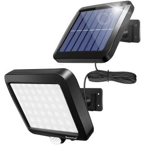Lampe Solaire Ext&eacute;rieure &Agrave; D&eacute;tecteur De Mouvement, &Eacute;tanche Ip65, 56 Led, 300 Lumens - Neuf