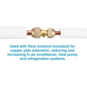 5/8 SAE M&acirc;le x 3/4 SAE M&acirc;le Laiton Tube Coupleur,2 Paquet Tuyau Raccord Filetage Gaz Adaptateur &Eacute;vasement Connecteur Union Couplage avec PTFE Ruban pour Plomberie CVC - Neuf