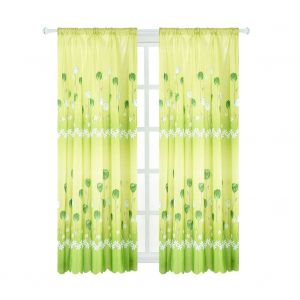 Hjlian Rideau Court Respirant Imprime Tulipe, Style Maison Du Sud-Est Asiatique (Vert) - Neuf