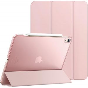 Coque Pour Ipad Air 13 Pouces M3/M2 (2025/2024), &Eacute;tui Housse Arri&egrave;re Rigide &Agrave; Support Fine Intelligente Avec Veille/R&eacute;veil Automatique (Rose Sable) - Neuf