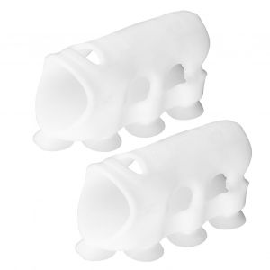 HJLIAN Lot de 2 supports de pommeau de douche puissants sans percage, support a ventouse pour pommeau de douche, blanc, 1re generation - Neuf
