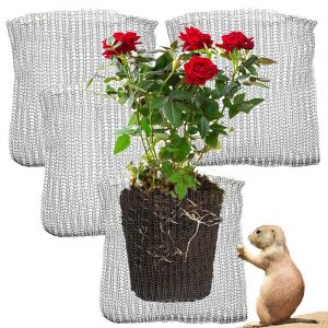 4 Pieces Stainless Steel Metal Mesh Bags - 12*6 Inch for Plant Root Protection Insect Netting Bags, Flower and Plant Rodent Netting, Metal Mesh Pockets - Neuf