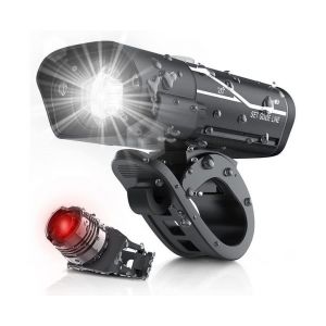 Ensemble D'éclairage De Vélo À Led Rechargeable Usb 1000 Lumens - Super Lumineux, Résistant À L'eau Ipx5, Installation Facile, Ajustement Universel, Feu Arrière Bonus Inclus ! - Neuf