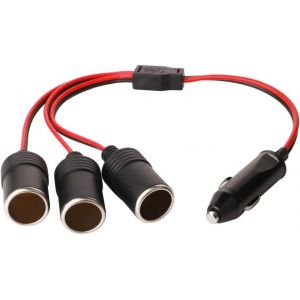 SJZG-1 &Agrave; 3 Allume-Cigare C&acirc;ble D'Extension, Voiture Allume Cigare Socket M&acirc;le Vers Femelle, Dc 12V 24V Adaptateur R&eacute;partiteur 1 &Agrave; 3 Splitter Avec Lumi&egrave;res Led Prise M&acirc;le Avec Fusible - Neuf