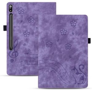 Coque Pour Lenovo Tab P12 Pro 12.6""(Tb-Q706z/Tb-Q706f) Pu Cuir Flip Case Housse Étui Tablette Coque Avec Support Fonction Pour Lenovo Tab P12 Pro 12.6"" Cover, Violet Chat.[F6076] - Neuf