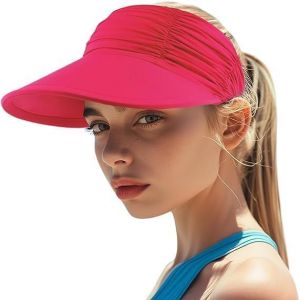 Casquette Visière Chapeau Pare Soleil Femme-Large Bord-Protection Uv Upf 50+ Chapeau De Plage Pliable-Séchage Rapide-Protection Solaire-Casquette De Sport De Plage.[Z562] - Neuf