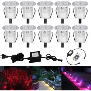 Chnxu Led Spot Encastrable Extérieur Mini Spot Encastré De Ø30mm Eclairage Encastrables Extérieur Pour Terrasse Enterre Ip67 Etanche Dc12v Lumière Pour Escalier (Rgb(Noir), 10 Kit) - Neuf