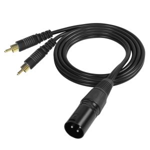 C&acirc;ble s&eacute;parateur 3 broches xlr &agrave; 2 rca y,double prise rca d&eacute;s&eacute;quilibr&eacute;e vers connecteur de c&acirc;ble audio xlr pour m&eacute;langeur de micro &agrave; condensateur de haut-parleur amp-1m (3Pin XLR Male).[J523] - Neuf