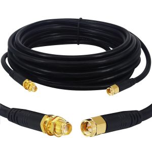 &Eacute;lev&eacute; RG58/U SMA &agrave; SMA C&acirc;ble 5M SMA M&acirc;le &agrave; SMA Femelle 50 Ohms C&acirc;ble Coaxial SMA WiFi C&acirc;ble d'antenne WLAN Rallonge pour 3G/4G/LTE/GPS/RF-Radio/Antenne WiFi/Appareils Radio - Neuf