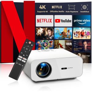 ChenQuanSarl-Vidéoprojecteur 4K Netflix Certifié/Auto Focus Auto Keystone Rétroprojecteur Wifi Bluetooth, 26000 Lumen Full Hd 1080P Projecteur Vidéo, Smart Projecteur Utilisation En Un Clic De Netfli - Neuf