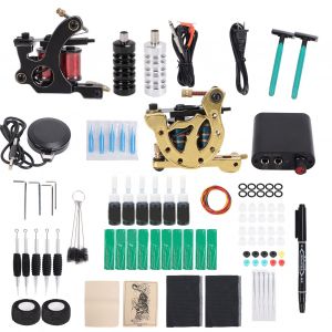 Kit Complet De Machine A Tatouer, Pistolet Professionnel Pour Debutants, Alimentation, Cordon D'alimentation, Encres, Prise 90-265 V Us - Neuf