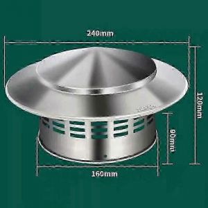 (160 mm) Couvercle de cheminée en acier inoxydable, chapeau de pluie, grille en acier inoxydable pour tuyaux de poêle - Neuf