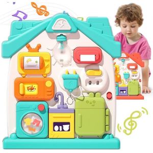 ChenQuanSarl-Busy Board Montessori Âge 1 An Bébé Jouets Montessori Busy Board 1 2 3 Ans En 8 En 1 Tableau Activité Sensoriel Parcours Motricité Bébé Jeux Educatif Enfant Jouet Enfant Pour (Vert) - Neuf