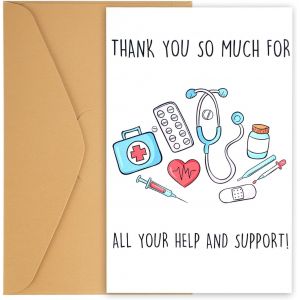 Asfasfq-Carte De Remerciement Avec Enveloppe, Mignonne Thank You Cards Pour Médecins Infirmières Personnel Médical Hommes Femmes Précepteurs Infirmiers Cadeaux Pour La Fête Médecins Pour Lui Et Elle - Neuf