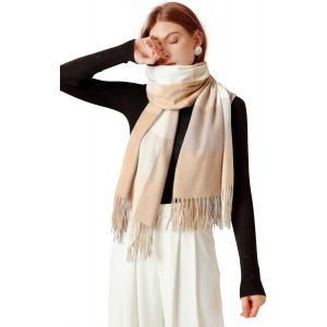 Kalanka-Écharpe Femme Cachemire Hiver Chaud, Pashmina Châle Grandes Femmes Plaid Glands Foulard, Écharpe Châle Tricolore Femme Douces Wrap Pour Autum Et Hiver 180 * 70cm - Neuf
