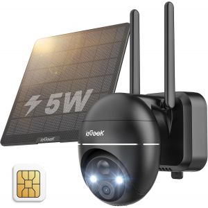 lbgwp60-Caméra De Sécurité Cellulaire D'Extérieur 3G/4G Lte Sans Fil Avec Carte Sim, Système Solaire Wifi De Vidéosurveillance, Batterie Ptz 2K 360°, Vision Nocturne En Couleur, Détection De Mouvemen - Neuf