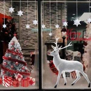 D&eacute;coration de No&euml;l Autocollants de fen&ecirc;tre P&egrave;re No&euml;l Autocollants de d&eacute;coration de fen&ecirc;tre bricolage avec le P&egrave;re No&euml;l et bonhomme de neige - Neuf