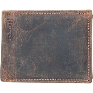 CMJAAGUR-Portefeuille Homme Robuste Pedro En Cuir Pleine Cuir Naturel, Marron, Taille Unique, Décontracté[M1224] - Neuf