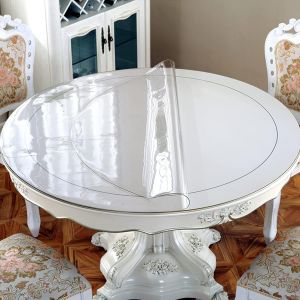 Ulteronixshop-Nappe Transparente Ronde 70 Cm &Oslash; - Protection Table &Eacute;paisse Antit&acirc;che & Antid&eacute;rapante - Toile Cir&eacute;e Lavable Et R&eacute;sistante &iquest; Nappe Plastique Pour Int&eacute;rieur Et Ext&eacute;rieur - Neuf