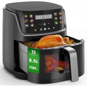Friteuse sans Huile 10L 2 Tiroir, Air Fryer 2 Compartiments 9in1 Programmes de Cuisson, Max 230° Air Fryer XXL avec Fenêtre, Écran Tactile, Smart Finish&Match Cook, ¿80% de Graisse - G230 Max - Neuf