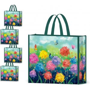 SJZG-4 Pi&egrave;ces Sac Courses Reutilisable Cerf De No&euml;l Cabas De Courses Lavables Pliable Sac Cabas Eco Grand - Neuf