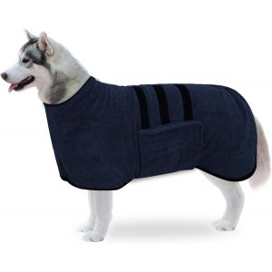 Jgd-Peignoir Pour Chien - Microfibre Ultra Absorbant Avec Fermeture Velcro Et Sangle Ajustable - Serviette Disponible Pour Grands, Moyens Et Petits Chiens - Neuf