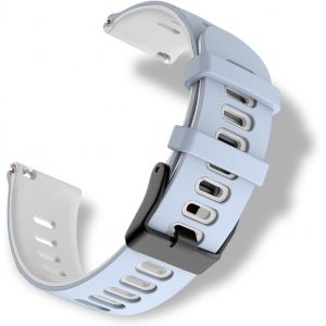 Bracelet Silicone Pour Largeur Pattes De Montre 20mm, Doux Et Confortable, &Eacute;tanche, Bracelet De Remplacement Sport Pour Hommes Femmes - Violet Blanc - Neuf