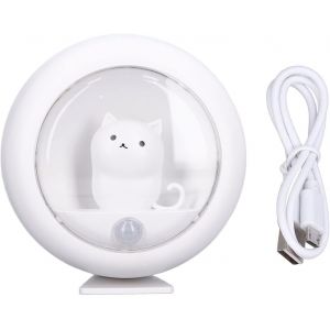 Cmjaagur-Veilleuse Rechargeable Avec D&eacute;tecteur De Mouvement, Veilleuse &Agrave; Intensit&eacute; Variable En Forme De Chat, Veilleuse Usb, Petite Veilleuse Activ&eacute;e Par Le Mouvement, Veilleuse Pour Salle[M977] - Neuf