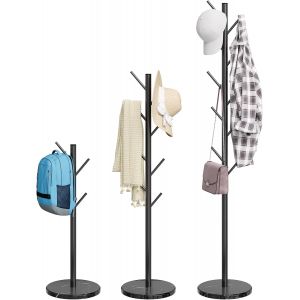 Ulteronixshop-Portemanteau avec base en marbre naturel,porte-manteau autoportant en m&eacute;tal avec 8 crochets,3 tailles r&eacute;glables,arbre robuste pour sacs,manteaux et chapeaux pour entr&eacute;e, couloir, chambr - Neuf