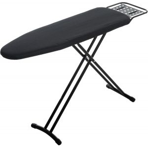 MEVRONISSHOP-Grande table &agrave; repasser avec repose-fer, pliable, hauteur r&eacute;glable avec housse r&eacute;sistante &agrave; la chaleur et support antid&eacute;rapant Noir 121 x 41 cm - Neuf