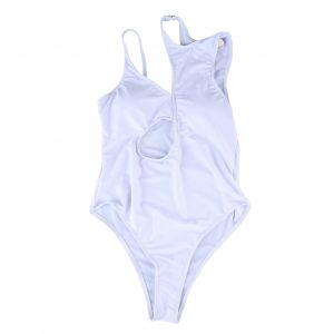 Maillot De Bain Une Piece Asymetrique A Une Epaule, Ajoure, Doublure Amovible, Blanc, Pour Le Surf Et La Plage - Neuf