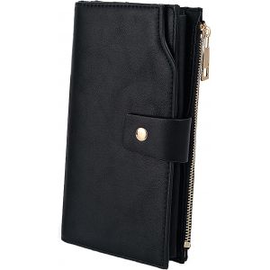 Femme Portefeuille Blocage Rfid En Pu Cuir Avec Bracelet Grande Capacité(21 Emplacements De Cartes) Poche Intérieure Convient Aux Portables 5.5 - Neuf