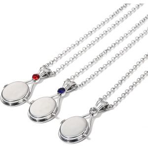 Kales-Collier Médaillon Sirène En Acier Inoxydable H2o Médaillon Sirène Pendentif Bijoux Colliers 3 Pièces Cadeau Pour Femmes Filles,Métal - Neuf