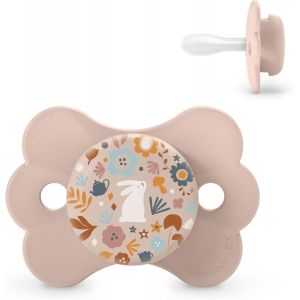Sucette B&eacute;b&eacute; 6/18 Mois,Sucette Avec T&eacute;tine Sym&eacute;trique Sx Pro En Silicone,T&eacute;tine R&eacute;versible,Plate Et Flexible,Respecte Le D&eacute;veloppement Buccodentaire,Wonderland Rose - Neuf