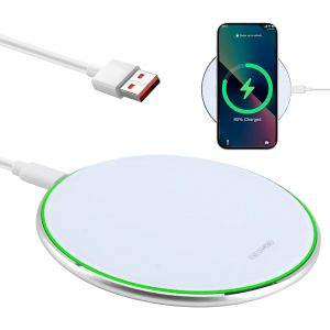 KALANKA-Chargeur Induction Sans Fil Rapide 30W, Chargeur Qi Compatible iPhone 16/15/14/13/12/11/XS, Air Pods 2/3/Pro, Sam sung S24/S23/S22/S21, Wireless Charger Fin avec C&acirc;ble USB-C pour T&eacute;l&eacute;phones - Neuf