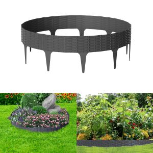 Bordure De Jardin Rotin Aspect Bordure De Pelouse Bordure De Gazon Plastique Bordure De Chemin Bordure De Parterre Anthracite 30m - Neuf